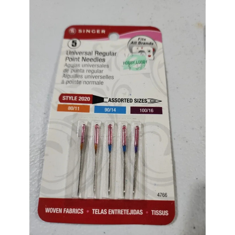 SINGER UNIVERSAL SEWING MACHINE NEEDLES Assorted SIZES 80/11 90/14 100/16 20/22